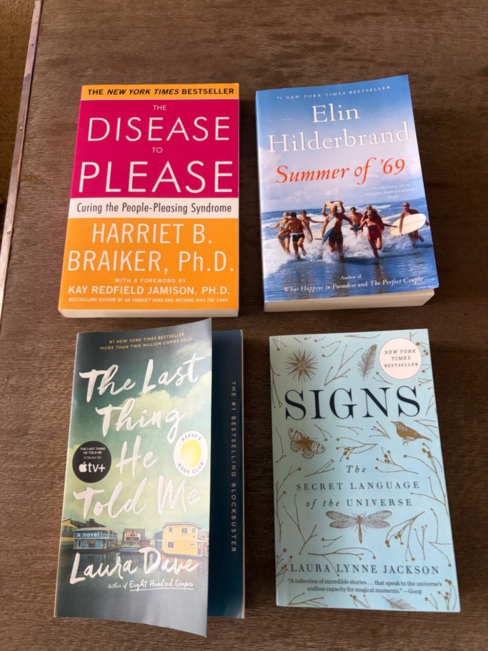 4 Bestsellers: Disease to Please, Signs,The Last Thing He Told Me, Summer of 69